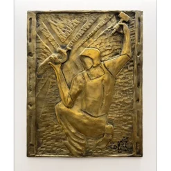 TOFFOLI Louis - Bas-Relief original en Bronze "Le Maréchal-Ferrant" 64x51cm - 1986