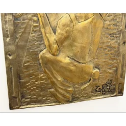TOFFOLI Louis - Bas-Relief original en Bronze "Le Maréchal-Ferrant" 64x51cm - 1986