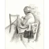 TOFFOLI Louis - Dessin original "La remailleuse de filets" 58x45cm