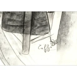 TOFFOLI Louis - Dessin original "La remailleuse de filets" 58x45cm