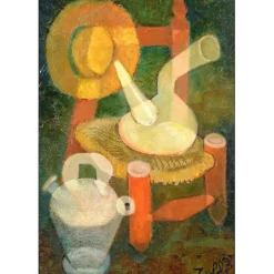 TOFFOLI Louis - Huile sur Toile  "La chaise rouge" - 55x38cm (10p)