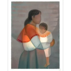 TOFFOLI Louis - Lithographie originale "Tendresse Maternelle" 76x56cm - 1985