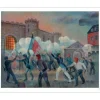 TOFFOLI Louis - Lithographie originale "La prise de la Bastille" 75x94cm - 1989
