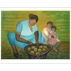 TOFFOLI Louis - Lithographie originale "La maman au marché" 56x76cm - 1990