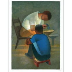 TOFFOLI Louis - Lithographie originale "L'échoppe du cordonnier" 76x56cm - 1989