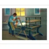 TOFFOLI Louis - Lithographie originale "La presse à bras" 50x65cm - 1996