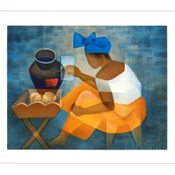 TOFFOLI Louis - Lithographie originale "La bahiane au fournil" 45x56cm - 1987