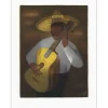 TOFFOLI Louis - Lithographie originale "Le Guitariste Mexicain" 69x54cm