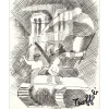 TOFFOLI Louis - Lithographie "L'événement" 27x21cm - 1963