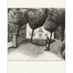 TOPOR Abram - Lithographie originale "La promenade" 31x39cm