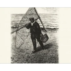TOPOR Abram - Lithographie originale "Pêcheur" 43x33cm