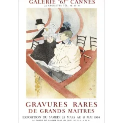 TOULOUSE-LAUTREC Henri - Lithographie "Exposition Galerie 65, Cannes" 75x51cm - 1964