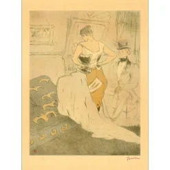TOULOUSE-LAUTREC Henri - Lithographie "Conquête de passage" 76x54cm