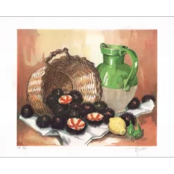 TRIOLET Jean - Lithographie originale "Nature morte aux oursons" 44x57cm