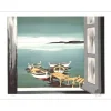 TRIOLET Jean - Lithographie originale "Les barques" 56x76cm