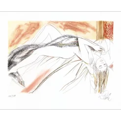 VALADIÉ Jean-Baptiste - Gravure originale "Les 7 péchés capitaux, La Paresse" 35x45cm