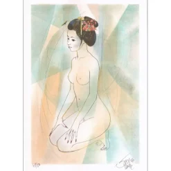 VALADIÉ Jean-Baptiste - Lithographie originale "Ève asiatique" 55x39cm
