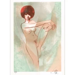 VALADIÉ Jean-Baptiste - Lithographie originale "Ève noire" 55x39cm