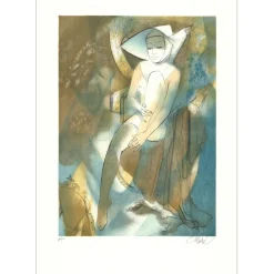 VALADIÉ Jean-Baptiste - Lithographie originale "La religieuse" - 74x52cm - 1976