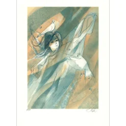 VALADIÉ Jean-Baptiste - Lithographie originale "Le vent" - 74x52cm - 1976