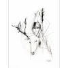 VALADIÉ Jean-Baptiste - Lithographie originale "Femme et Cerf" 50x32cm