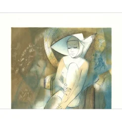 VALADIÉ Jean-Baptiste - Lithographie originale "La religieuse" - 74x52cm - 1976
