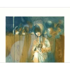 VALADIÉ Jean-Baptiste - Lithographie originale "Brave Margot" - 74x52cm - 1976