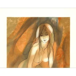 VALADIÉ Jean-Baptiste - Lithographie originale "Une jolie fleur" - 74x52cm - 1976