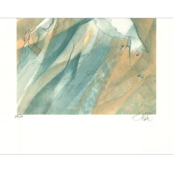 VALADIÉ Jean-Baptiste - Lithographie originale "Le vent" - 74x52cm - 1976