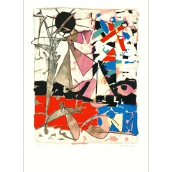 VENARD Claude - Lithographie originale "Voilier" - 74x52cm