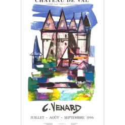 VENARD Claude - Lithographie originale "Château de Val" - 88x56cm - 1996