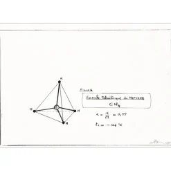 VENET Bernar - Sérigraphie "Figure 6, Formule tétraédrique du METHANE" 60x84cm - 1966