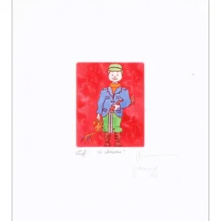 VERCRUYCE Bernard - Lithographie originale "Le chasseur" 34x25cm