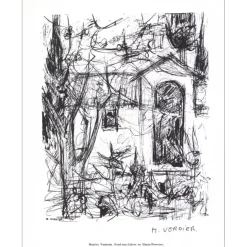 VERDIER Maurice - Lithographie signée au crayon "Fond aux cabres en Provence" 27x21cm - 1961