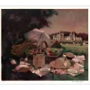 VERNET-BONFORT Robert - Lithographie originale "Pique-nique au château d'Ussé" 56x69cm