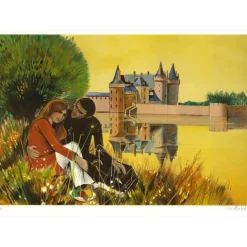 VERNET-BONFORT Robert - Lithographie originale "Château de Sully-sur-Loire" 54x75cm - Ex 1/250