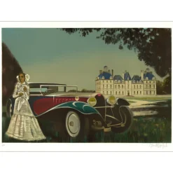 VERNET-BONFORT Robert - Lithographie originale "Château de Cheverny" 54x75cm - Ex 1/250