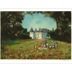 VERNET-BONFORT Robert - Lithographie originale "Château de Chaumont" 54x75cm - Ex 1/250