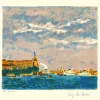 VIEILLEVIE Gérard - Lithographie originale "Venise" 35x37 cm