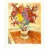 VIEILLEVIE Gérard - Lithographie originale "Bouquet de Fleurs à la nappe I" 76x56cm