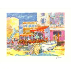 VIEILLEVIE Gérard - Lithographie originale "Saint Tropez" 56x76cm