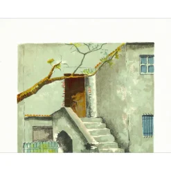 VIKO Victor - Lithographie originale "L'escalier" 64x49cm