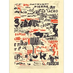 VILLEGLÉ Jacques - Lithographie originale " Tréméac" 35x26cm - 1994