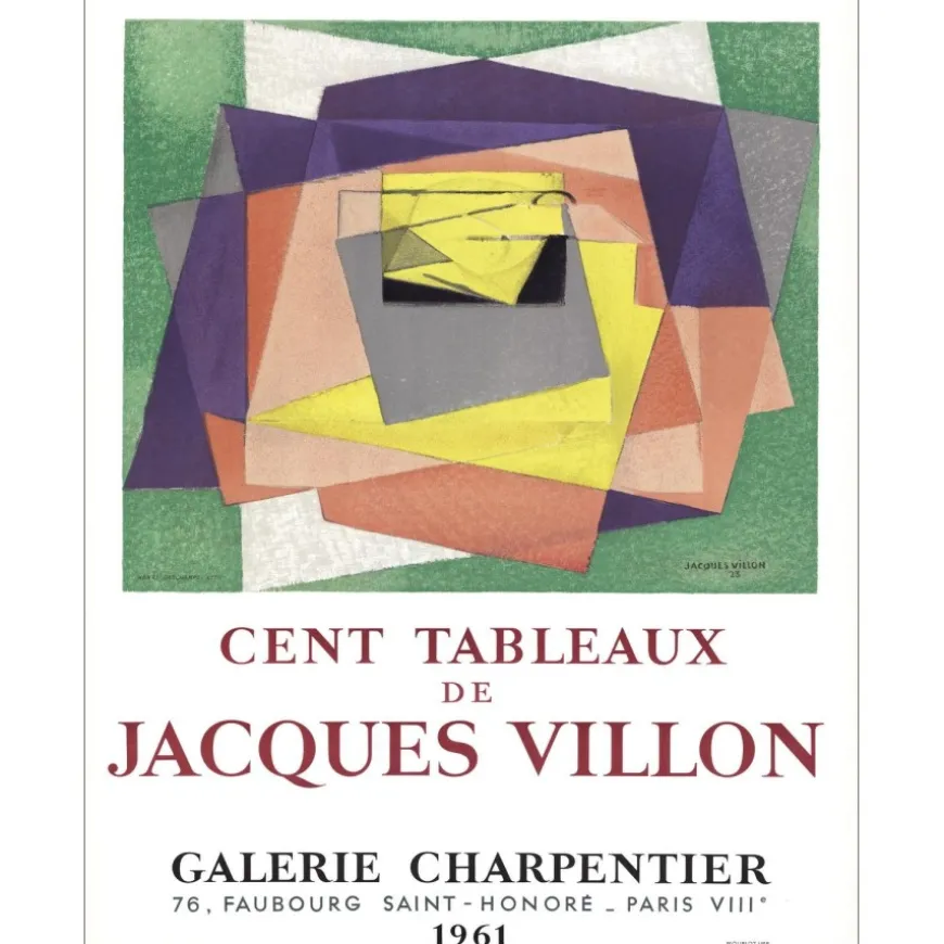VILLON Jacques - Lithographie "Exposition, Galerie Charpentier, Paris" 65x51cm - 1961