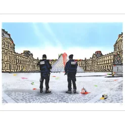 WALKER Nick - Sérigraphie originale "Vandal vs Louvre" 56x76cm - 2019