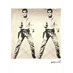 WARHOL Andy - Sérigraphie "Elvis Double" 57x39cm - 1995