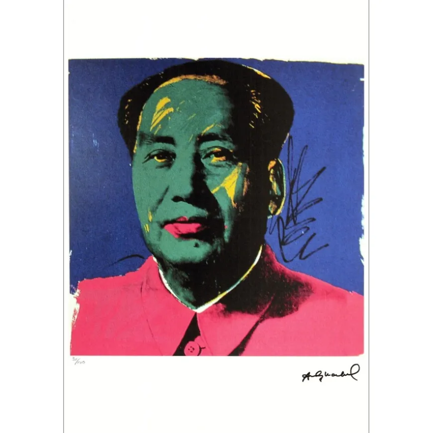 WARHOL Andy - Sérigraphie "Portrait de Mao" 57x39cm - 1995