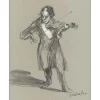 WEISBUCH Claude - Dessin original "Le Violoniste" 33x26cm