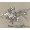 WEISBUCH Claude - Dessin original "Don Quichotte, La chute" 33x39cm