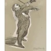 WEISBUCH Claude - Dessin original "Le Violoniste" 34x26cm